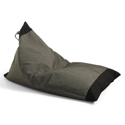 Basil Bangs Bean Bag, Outdoor & Indoor Use in Charcoal (Size: 39 x 59 x 31.5")