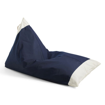 Basil Bangs Bean Bag, Outdoor & Indoor Use in Navy/White (Size: 39 x 59 x 31.5")