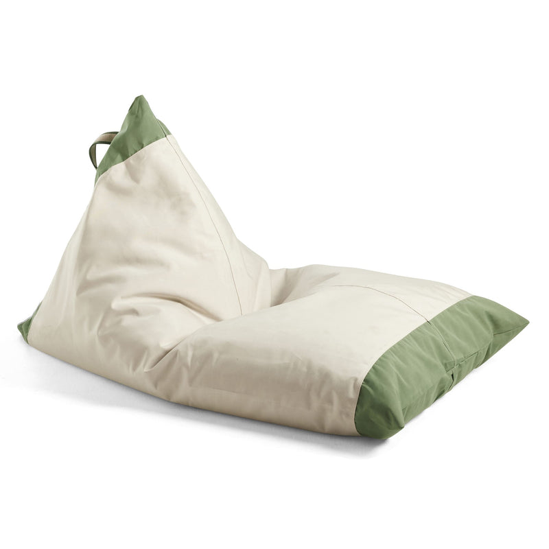 Basil Bangs Bean Bag, Outdoor & Indoor Use in Raw/Sage (Size: 39 x 59 x 31.5")