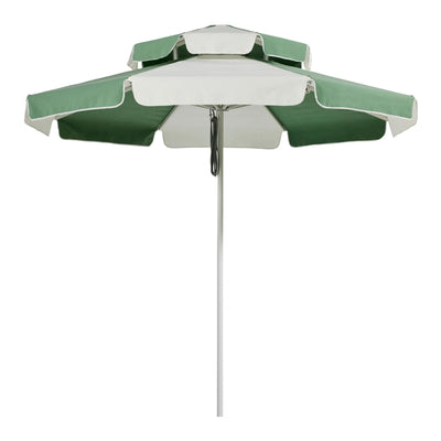 Basil Bangs Double Caspar Umbrella, Commercial & Home UPF50+ Umbrella in Sage/Salt (110" Diameter Canopy)