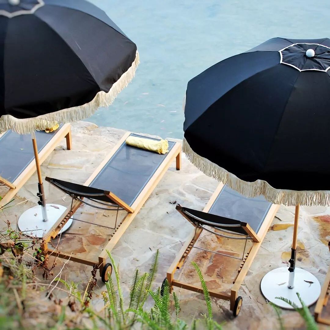 blaine's farm and fleet patio umbrella Basil Bangs Jardin Patio Umbrella 2.1m Black Frame