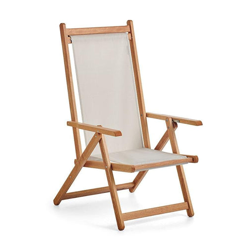 Relax in style with the Basil Bangs Monte Deck Chair Raw. Crafted in Italy from sustainable materials and featuring a beautiful design, it's the perfect place to unwind.