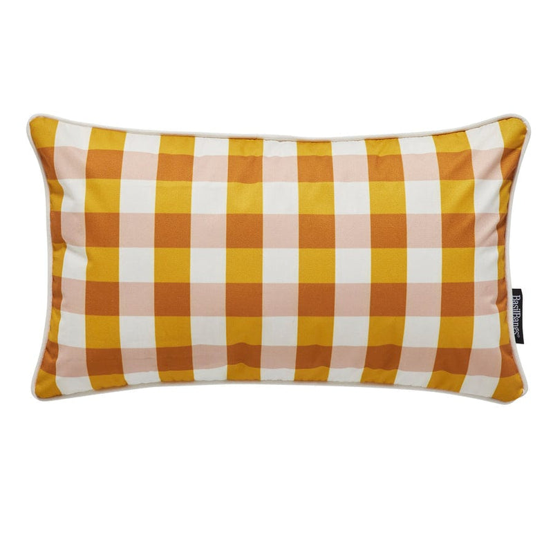 Make a statement with our stylish Basil Bangs Outdoor Cushion Gingham Butterscotch, designed for both form and function.