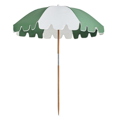 Our Basil Bangs Weekend Umbrella Sage is designed to be both stylish and functional. With its UPF50+ protection and durable canvas construction, it's the perfect addition to any outdoor adventure.